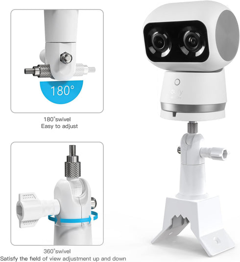 Corner Wall Mount Bracket Compatible with Eufy Security Indoor Cam S350 Camera (White)