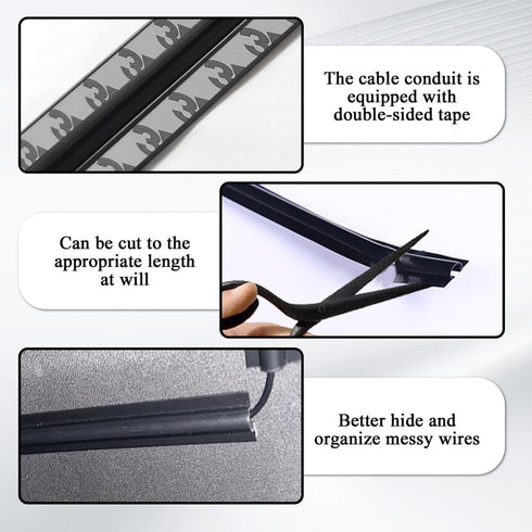 QZTYTY 4PCS Car Concealed Wire Cover, Car Wire Sleeve, Automotive Power Cord Cover, Car Interior Accessories Adhesive