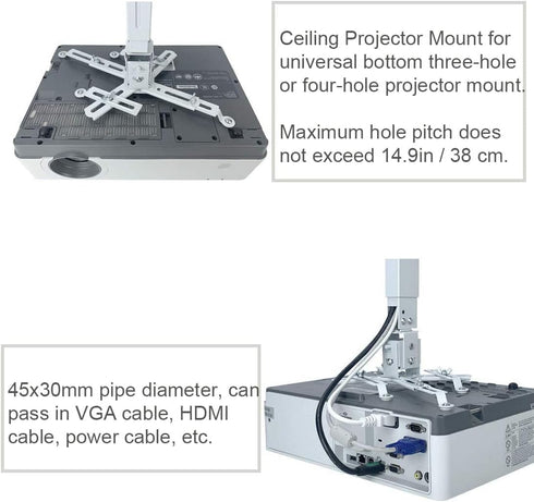 Coret 33 lbs Projector Drop Ceiling Mount, Universal Hanger Wall Mount Shelf Holder, Adjustable Height Pole Mount