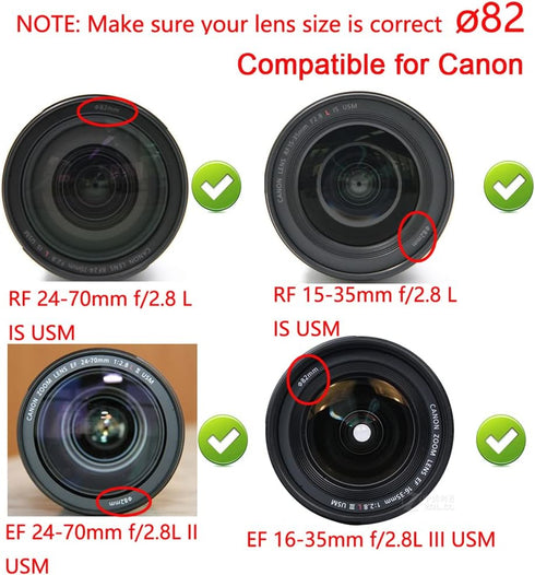 82mm Lens Cap Cover for Nikon Z9 Z7II Z6II Camera Kit NIKKOR Z 24-70mm f/2.8 Lens (2 Pack)