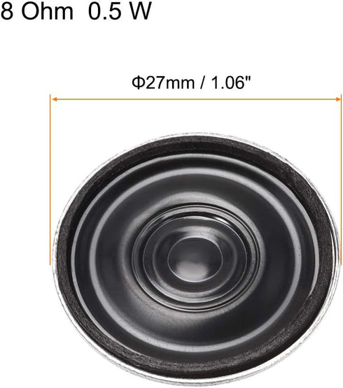 uxcell 0.5W 8 Ohm DIY Magnetic Speaker 27mm Round Shape Replacement Loudspeaker for Building Intercom 4pcs