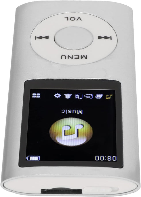 Estink MP3, MP3 1.8inch MP3 Mini Portable Stylish Multifunctional Lossless Sound Slim Music Player, Large LCD Screen
