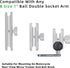 FANAUE Bolt Head Adapter Ball Base with 10mm Mounting Hole,MB-02 Aluminum Alloy Mount Base for RAM Mounts B Size 1 Inch Ball Double Socket Arm