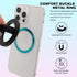 Bnapott 2pcs 360 Silicone Ring Grip Phone Holder, Soft Finger Loop for MagSafe iPhones, White & Black, Rotating