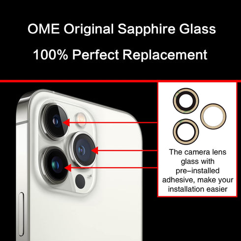 ASDAWN Back Camera Lens Glass Replacement for iPhone 13 Pro and 13 Pro Max with Installation Manual & Repair Tool Kit
