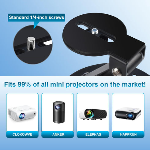 ZDSSY Setup, 3-in-1 1/4-Inch Mini Projector Stand Table, Desk, Ultra-Stable with Easy Compact Portable, Projector Mount