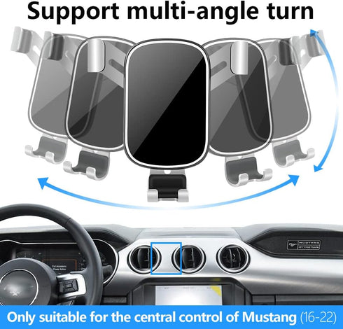 LUNQIN Car Phone Holder for 2015-2023 Ford Mustang, Auto Accessories Navigation Bracket, Mobile Cell Phone Mount