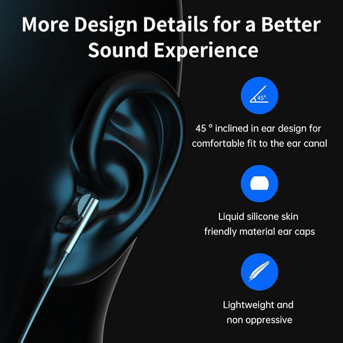 viken Wired Earbuds with Microphone Volume Control, Stereo Heavy Bass Earphones, Noise Isolation in-Ear Headset
