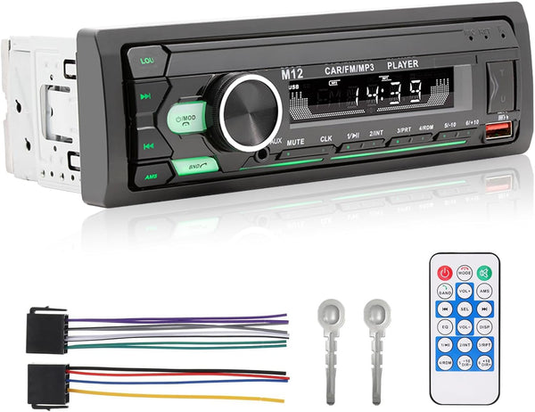 ePathChina Car Audio Bluetooth LCD Single DIN Car Stereo, 12V Car Radio MP3