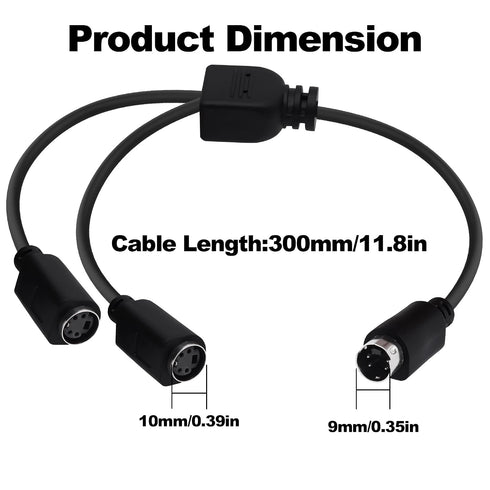 YARCHONN 4 4 -30cm S-Video Cable Mini Din Pin SVideo Y Splitter Extension Cable Pin Mini Din SVHS Y Splitter Lead Cord