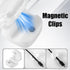 6pcs Magnetic Cable Management Clips, Self Adhesive Cord Organizer for Desk, Phone Charger Wire Holder (White)