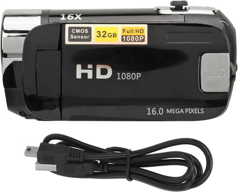 Xiuganpo 1080P 16MP Camcorder, 16X Digital Zoom Vlogging Cam Corder Recorder Video Camera