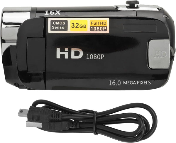 Xiuganpo 1080P 16MP Camcorder, 16X Digital Zoom Vlogging Cam Corder Recorder Video Camera