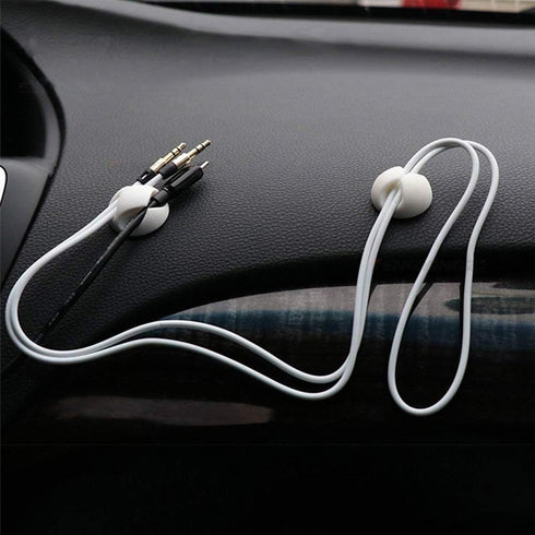 24 Pieces Adhesive Cable Clips Viaky Wire Management Desk Cable Organizer Cord Clips, Black and White - Home, Office,