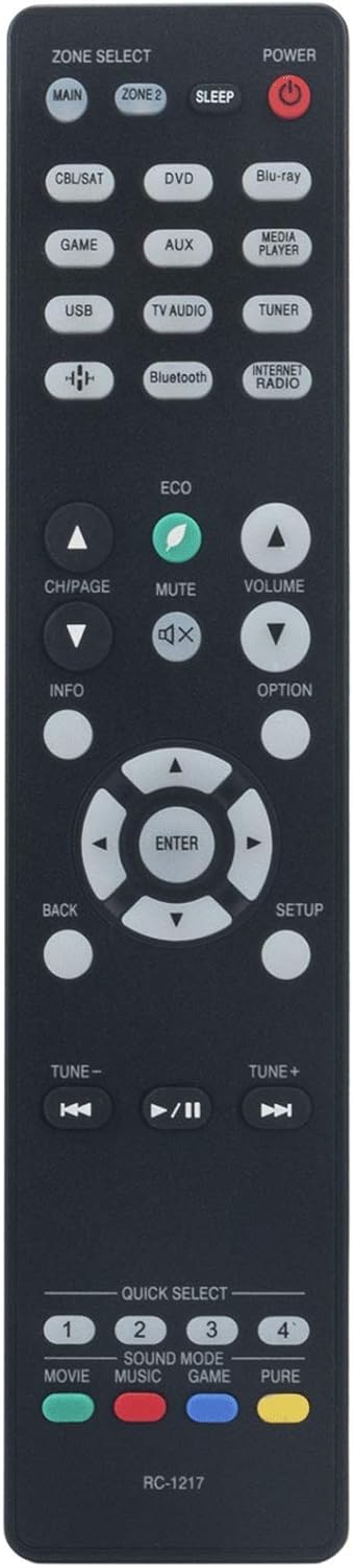 RC-1217 Remote Control Replacement for Denon Integrated Network AV Receiver AVR-X1500H AVR-S750H AVR-X1400H