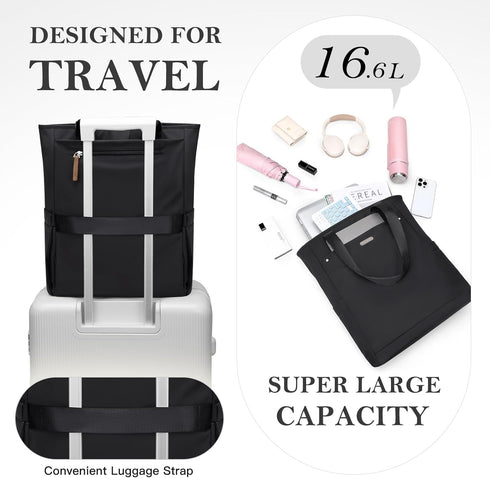 Backpack Backpack Leisure,16 Inch,Black Convertible Laptop for Women Men Carry on Tote Teacher Bookbag for College Work