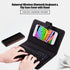 V BESTLIFE Portable Wireless Bluetooth Keyboard with Leather Case, Universal Portfolio Flip Case for 4.5''-6.8'' Phones