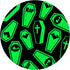 Halloween Coffin Pattern Black Green Horror Gothic PopSockets PopGrip: Swappable Grip for Phones & Tablets