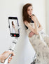 Portable 5 in 1 Selfie Stick Phone Tripod with Remote, Wireless Tripod for Cell Phone Compatible with iPhone 15/14/13