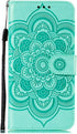Samsung Galaxy A01 Case, Premium Flip Wallet PU Leather Cover with Mandala Embossed Kickstand Card Holder