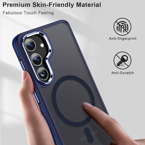 Samsung Galaxy S23 FE Case, Compatible with Magsafe, Dual Color Design Shockproof Protection with Anti-Slip Strip,