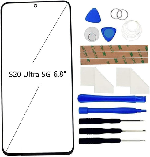 Front Screen Glass Outer Panel Lens Replacement + OCA Repair Tools Kit for Galaxy S20 Ultra 5G