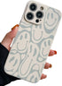 KERZZIL Cute Funny Face Phone Case for iPhone 14 Pro Max, Beige with Liquid Silicone & Microfiber Lining