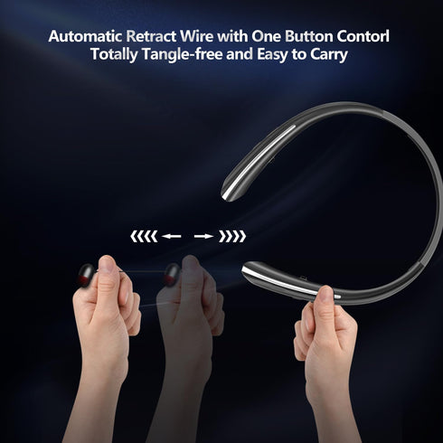 Gardway 5.4 Earbud,CVC8.0 16Hrs Headset Neckband Bluetooth Headphones, Bluetooth Wireless Headphone with Retractable