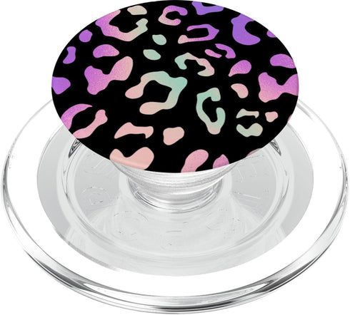 Rainbow Leopard Cheetah Black PopSockets PopGrip for MagSafe