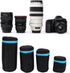 4Pcs Neoprene Waterproof DSLR Camera Lens Pouch Zipper Bag with Metal Hook for Camera Lens