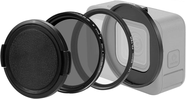 PULUZ 52mm UV+ND2-400 Lens Filter, Adjustable Neutral Density Filter for GoPro Hero11 / Hero11 Black Mini / HERO10 /