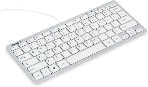 iKKEGOL USB Slim Mini Wired 78 Key Small Super Thin Compact Keyboard for Desktop Laptop PC Win 7 Mac (White)