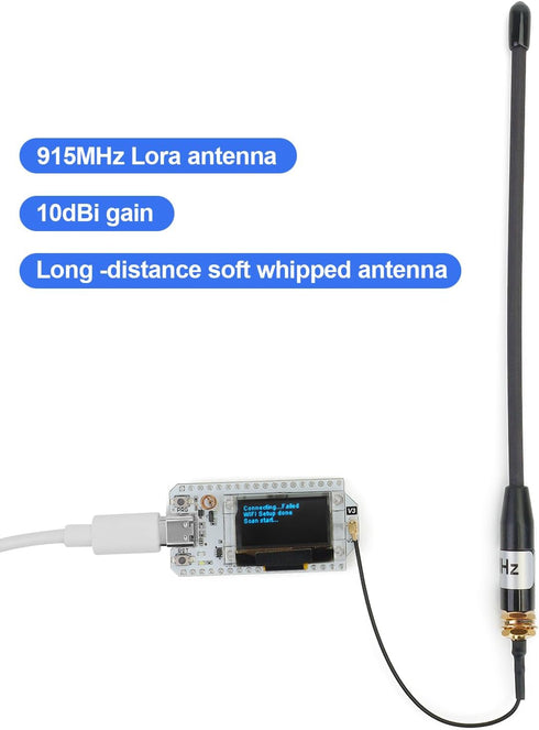 MakerHawk 915MHz 10dBi 17cm (2 Pack) Antenna Gain for Meshtastic LoRa Long Range Soft Whip Antenna, Omni SMA Male Black