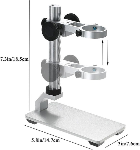 Aluminium Alloy Universal Adjustable Professional Base Stand Holder Desktop Support Bracket for Max 1.4" in Diameter USB Digital Microscope Endoscope Magnifier Loupe Camera
