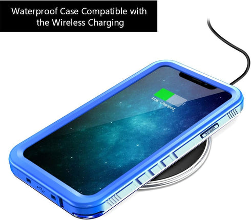 Cozycase Waterproof iPhone 11 Case - Built-in Screen Protector, Full-body Rugged Bumper, Shockproof, Dustproof, Blue