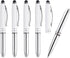 PATIKIL Ballpoint Pen with Stylus Tip and LED Flashlight, 5 Pack 3 in 1 Metal Pen Black Ink 1.0mm for Touch Screens