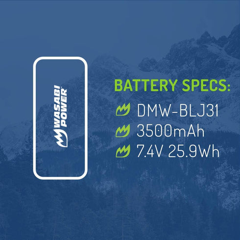 Wasabi Power DMW-BLJ31 S1, S1R, S1H, Battery for Panasonic LUMIX LUMIX S Series Mirrorless Cameras