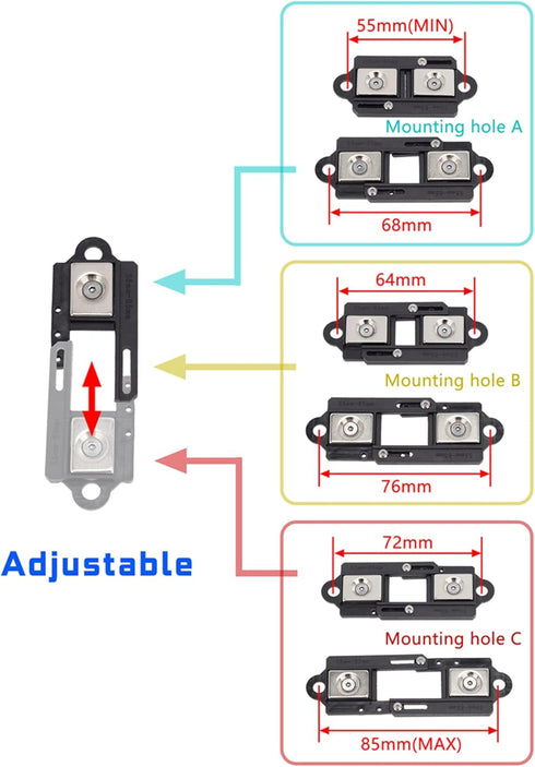 TRX4 4Pcs 55-85mm 1/10 SCX10 TRX4 TRX6 SCX10 90046 D90 86100 TRX4 Body mounts Adjustable Magnetic Body Post Mount Car