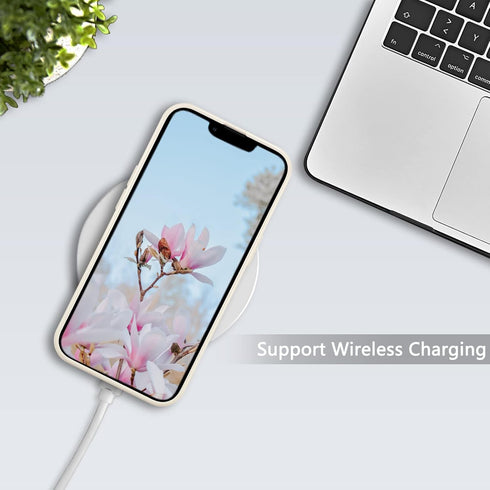 RALEAVO Floral Case for iPhone 13, Cute Flower Branch Pattern Design, Slim Thin Soft Silicone Shockproof Anti-slip