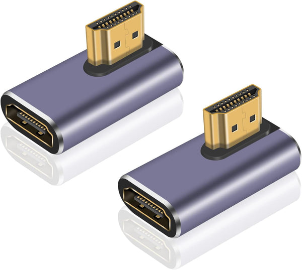 Poyiccot HDMI 90 Degree Adapter 8k, Right Angle HDMI 2.1 Adapter, 48Gbps HDMI Male to Female Extender for Laptop, DVD,