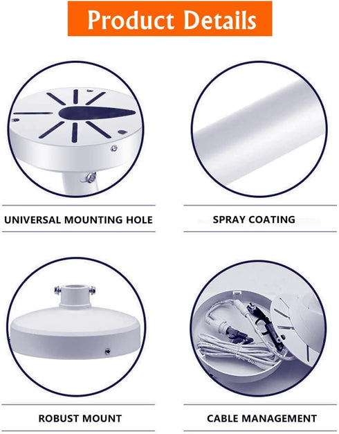 Security Camera J Type Wall Mount Bracket, Universal Dome Camera Mount for CCTV Security Camera, 180mm Length