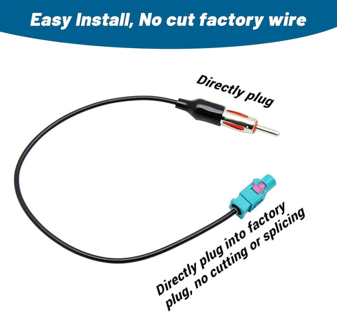 RED WOLF Car Radio Antenna Adapter Replacement for Jeep Wrangler JK JKU 2007-2023, Dodge Chrysler Stereo Adapter