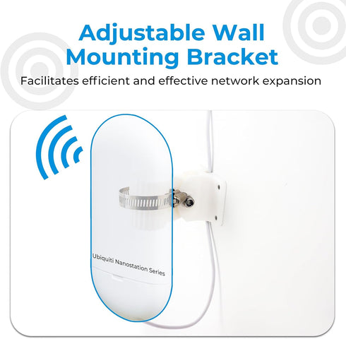 Wall Mount Bracket Kit for Ubiquiti Nanostation Ns-5ac Lo0o5ac Nsm5 Locom5 Nsm2 Locom2 Ltu Lite, White