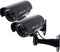 F FINDERS&CO Fake Security Camera with Realistic Red Flashing Lights and Warning Sticker, Indoor Outdoor, 2 Pack
