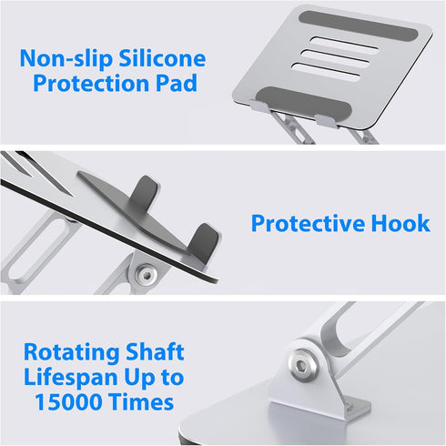 Gogoonike 10-15.6 Laptop Stand for Desk, Adjustable Laptop Riser, Metal Foldable Computer Stand Holder Portable