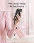 VRURC Portable Charger 10000mAh Slim LED Display Power Bank with 5 Output 2 Input, Built-in Cables, Pink