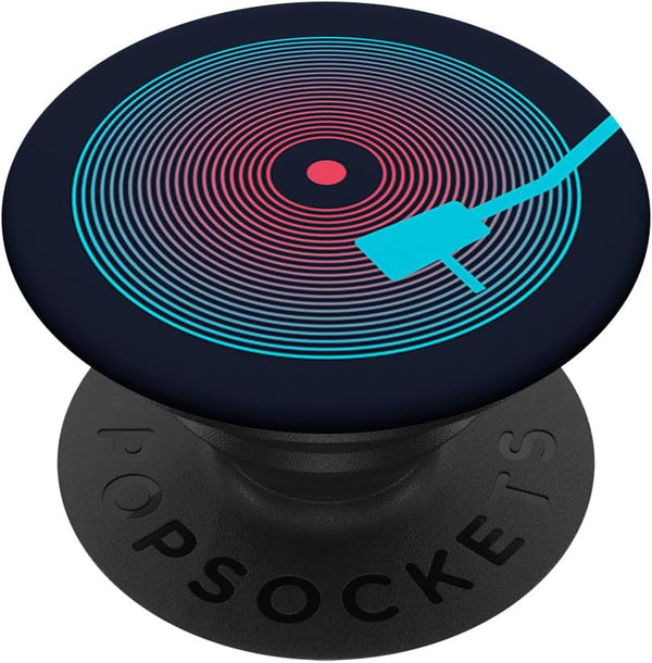 PopSockets Standard PopGrip: Retro Vinyl Red and Blue Record Album Music Art