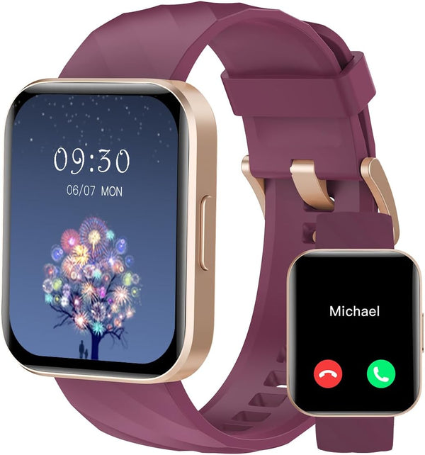 RUIMEN Smart Watches for Women Men - 1.85" HD Screen, Answer/Make Calls, Fitness Tracker, Heart Rate Monitor,