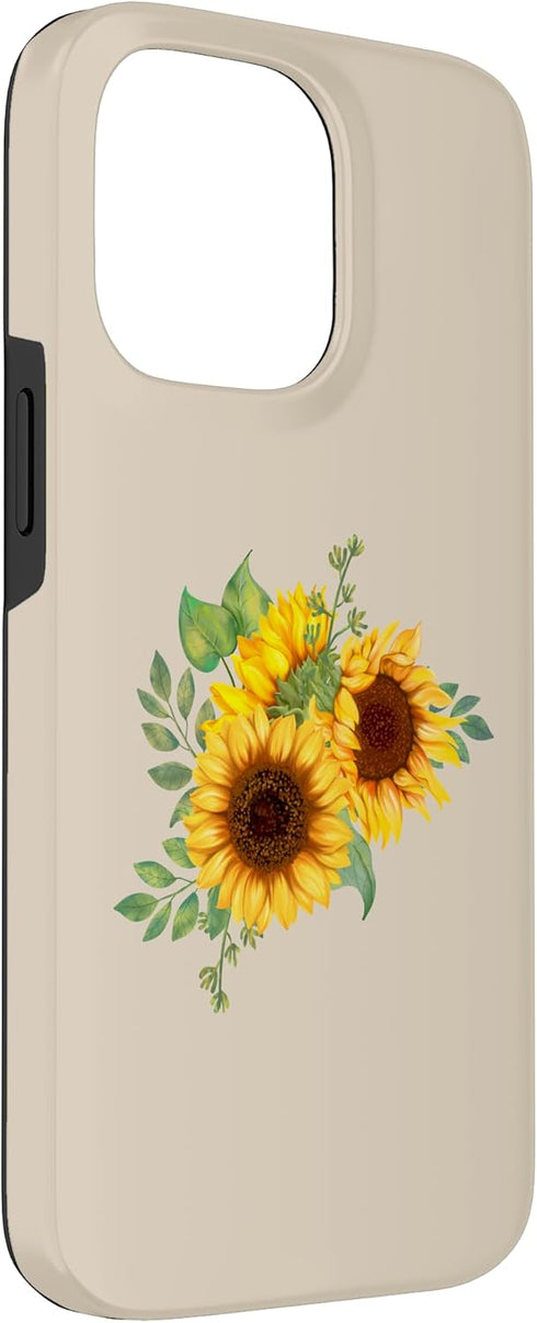 Floral Nature Designs 14 Nature-Inspired Floral Gift Bouquet of Sunflowers Case for iPhone Pro Max