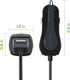 Cellet Fast Charging 15Watt Dual USB Port Car Charger with 4ft Type-C Cable, High Powered 3Amp